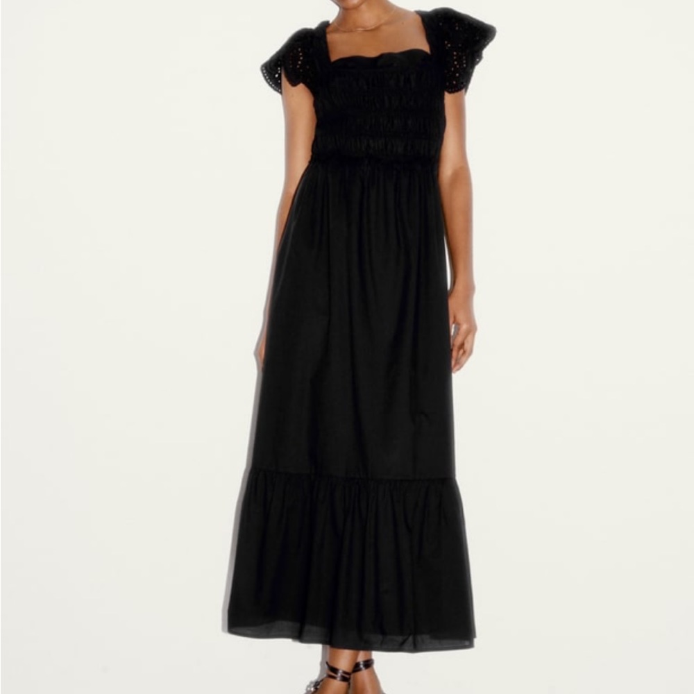Zara black embroidered dress